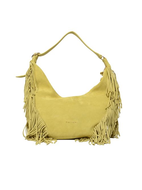 Borsa Isola Peach Fringe Small a spalla in suede Cedro ORCIANI | B02227 PFGCED